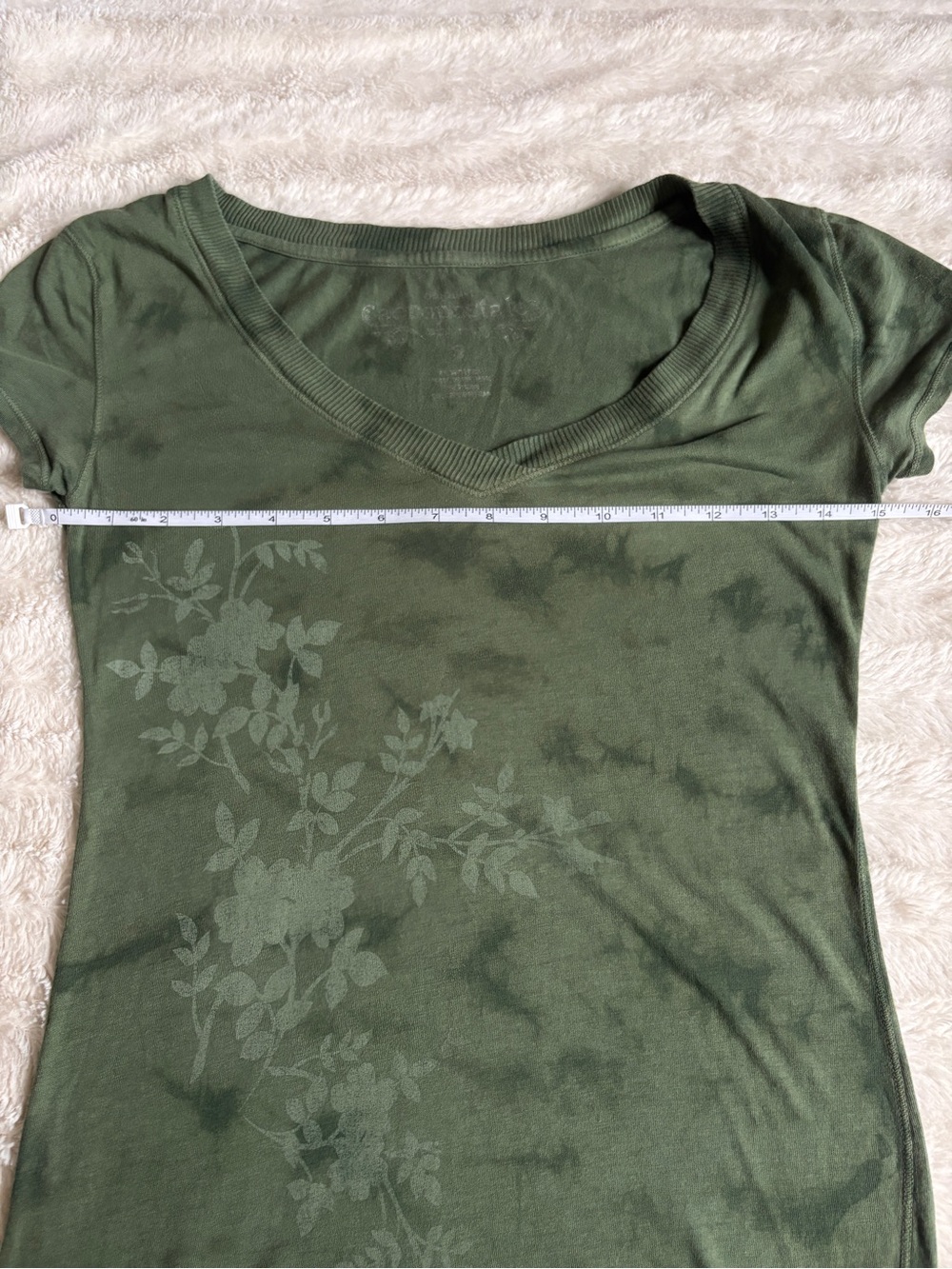 Y2K Aeropostale Longline Tee Fitted V-Neck Small | 2000s Earthy Fairy Grunge - Picture 6 of 7